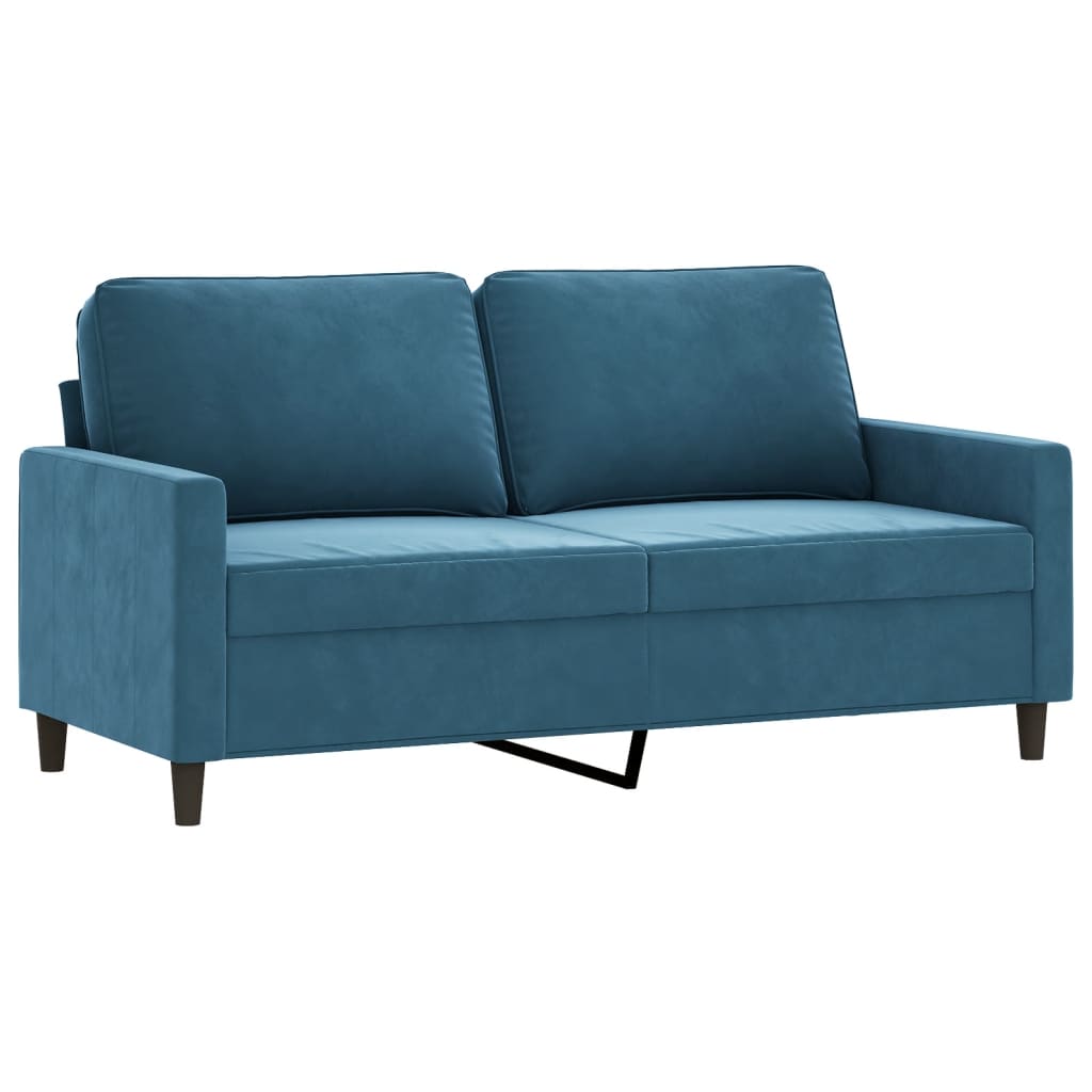 vidaXL 2-delige Loungeset met kussens fluweel blauw