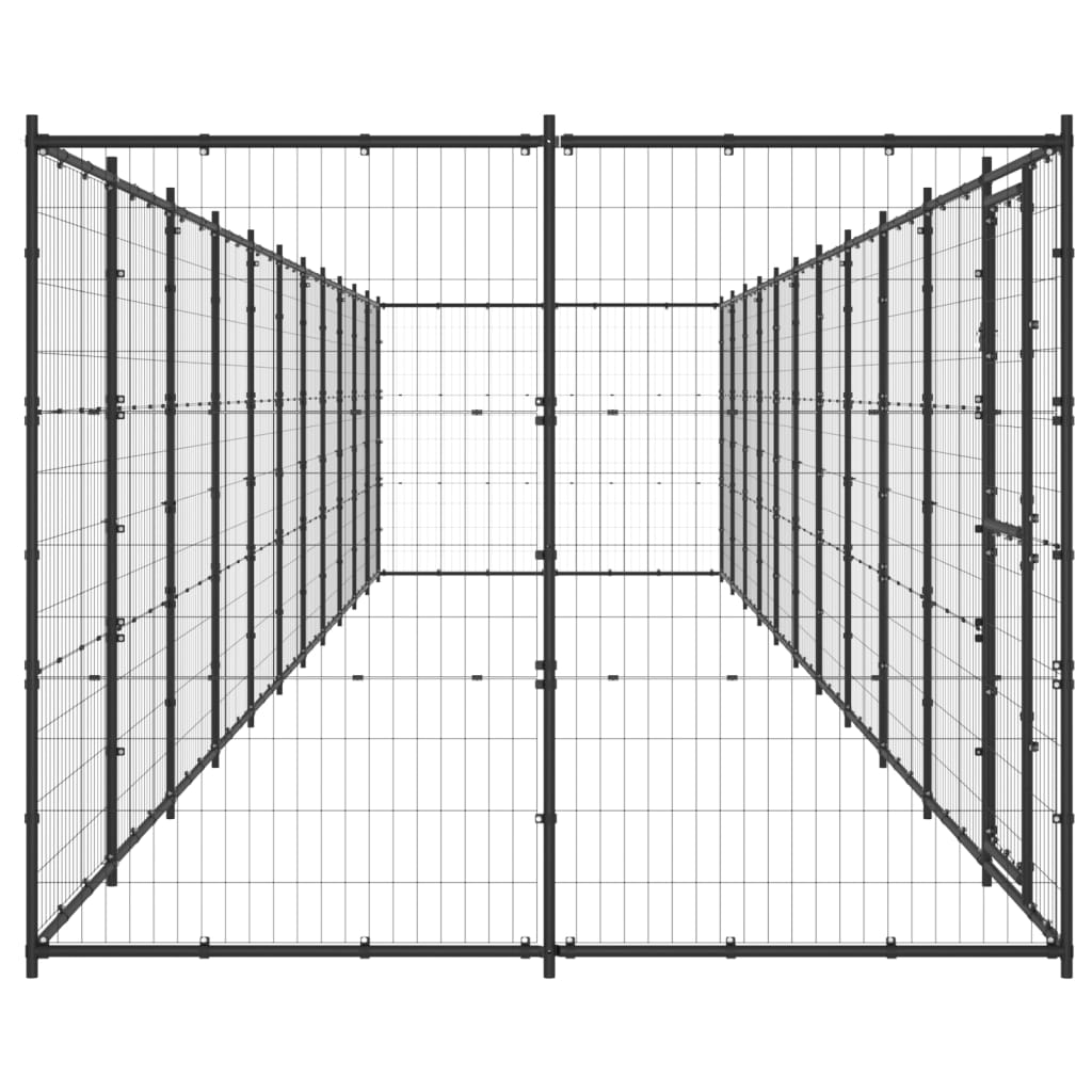 vidaXL Hondenkennel 26,62 m² staal