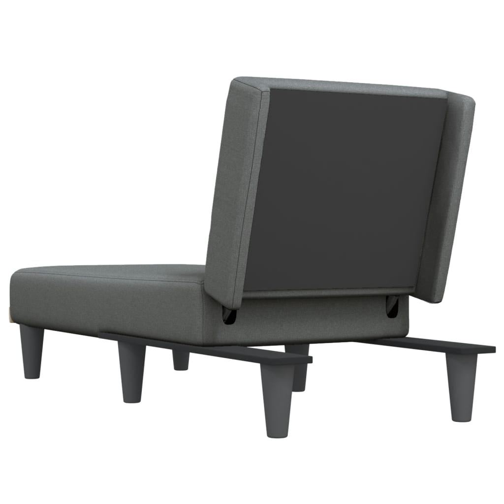 vidaXL Chaise longue stof donkergrijs