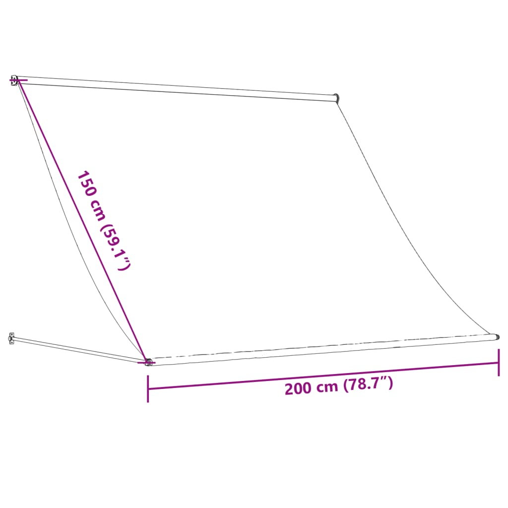 vidaXL Luifel uittrekbaar 200x150 cm stof en staal antracietkleurig