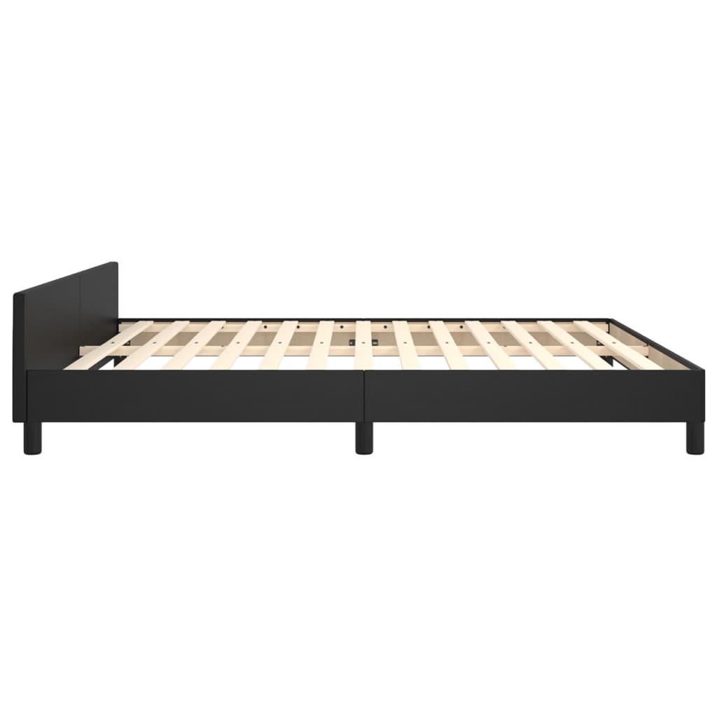 vidaXL Bedframe met hoofdbord kunstleer zwart 160x200 cm