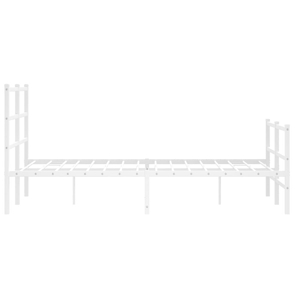 vidaXL Bedframe met hoofd- en voeteneinde metaal wit 120x190 cm