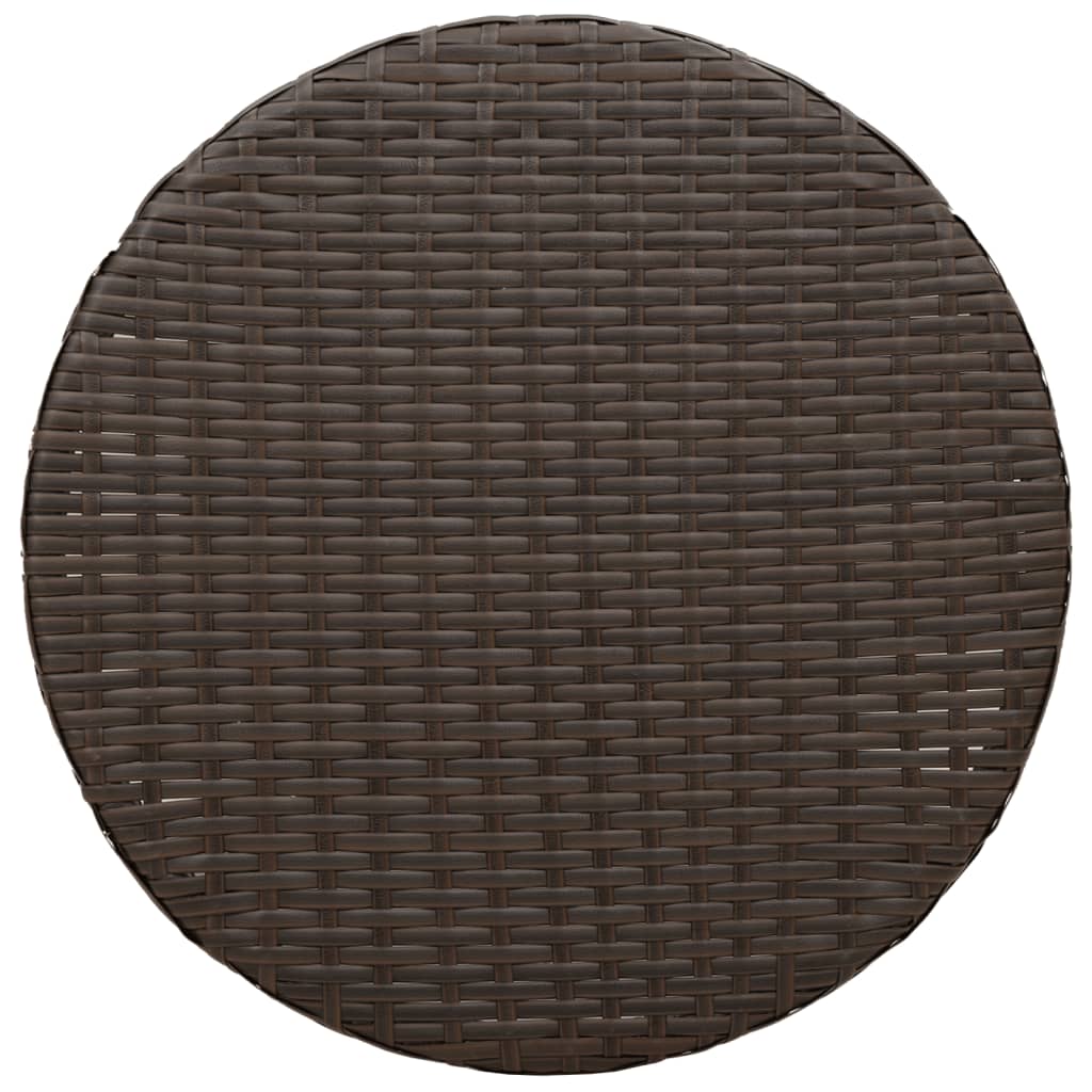 vidaXL 3-delige Bistroset met kussens poly rattan bruin