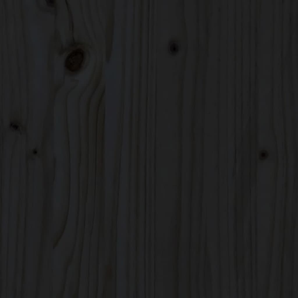vidaXL Wandhoofdbord 185x3x110 cm massief grenenhout zwart