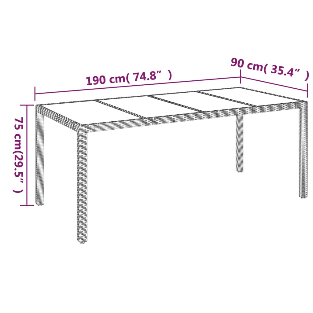 vidaXL 9-delige Tuinset poly rattan zwart