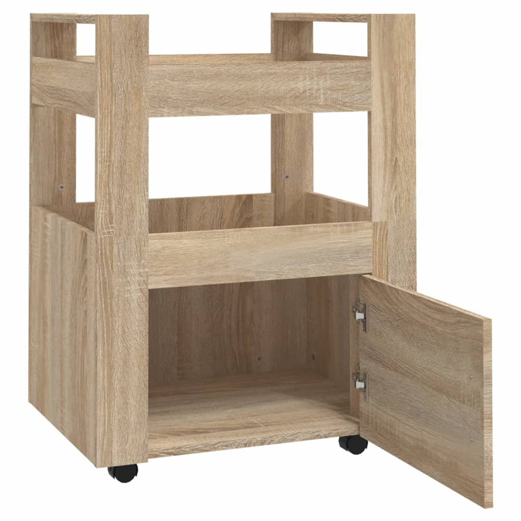 vidaXL Keukentrolley 60x45x80 cm bewerkt hout sonoma eikenkleurig