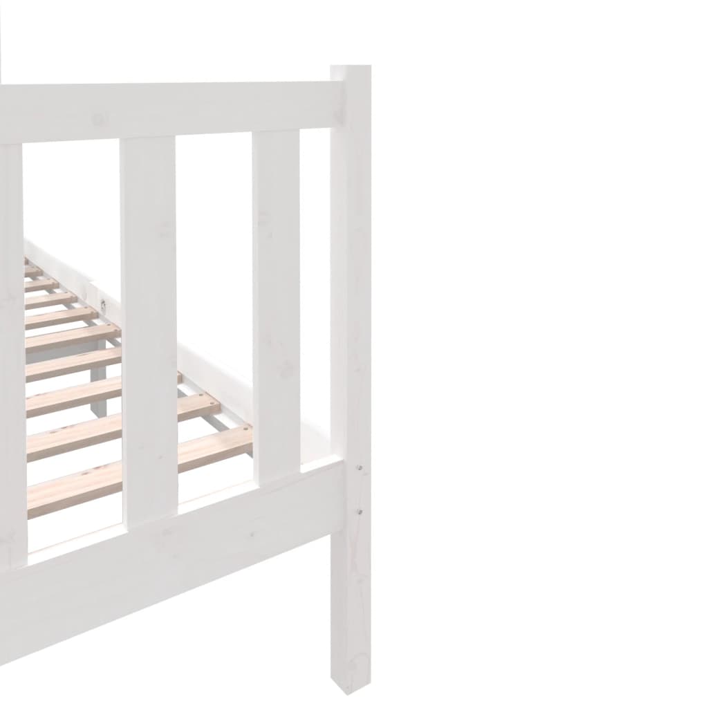 vidaXL Bedframe massief grenenhout wit 140x190 cm