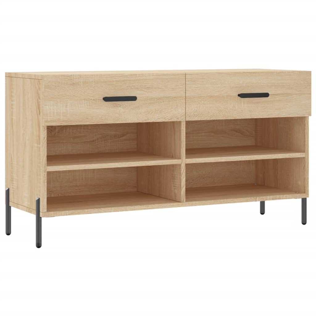 vidaXL Schoenenbank 102x35x55 cm bewerkt hout sonoma eikenkleurig