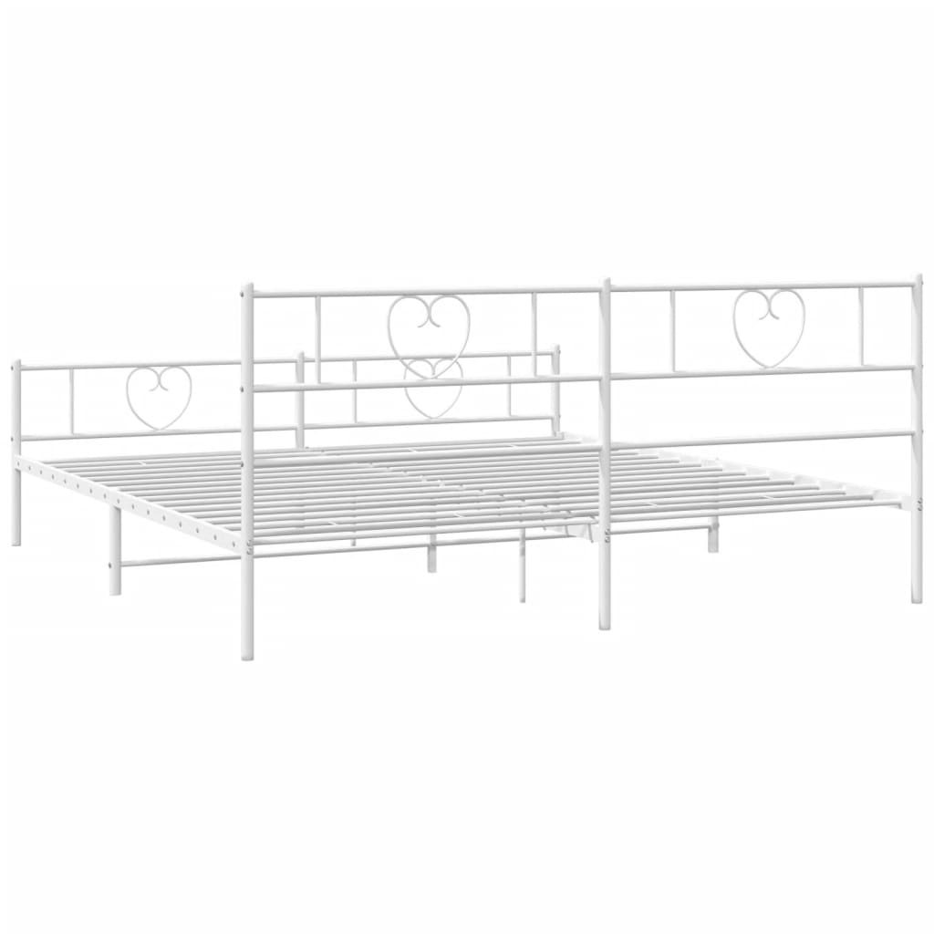 vidaXL Bedframe met hoofd- en voeteneinde metaal wit 200x200 cm