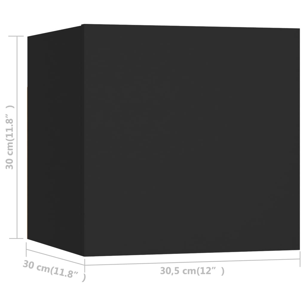 vidaXL Tv-wandmeubel 30,5x30x30 cm zwart