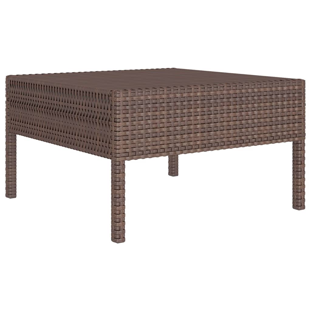 vidaXL 6-delige Loungeset met kussens poly rattan bruin