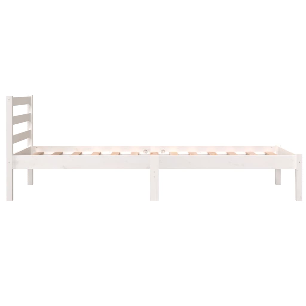 vidaXL Bedframe massief grenenhout wit 75x190 cm