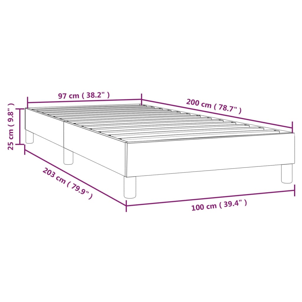 vidaXL Bedframe kunstleer grijs 100x200 cm