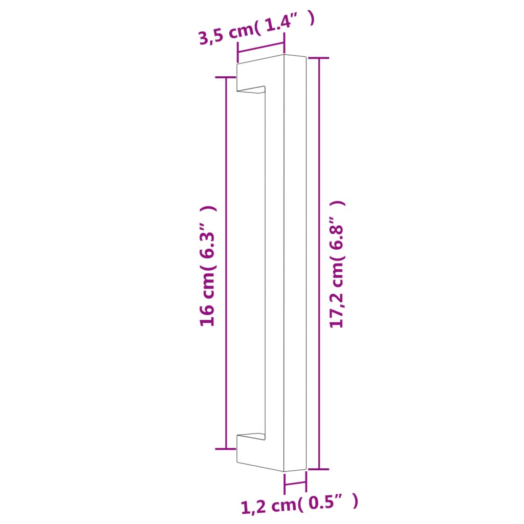 vidaXL Handvatten 10 st 160 mm roestvrij staal zwart