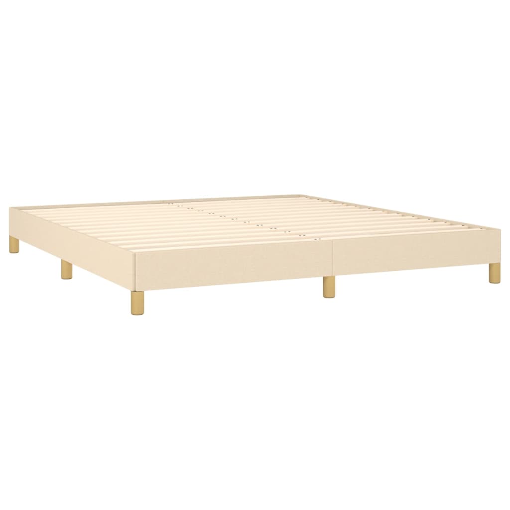 vidaXL Bedframe zonder matras stof crèmekleurig 180x200 cm