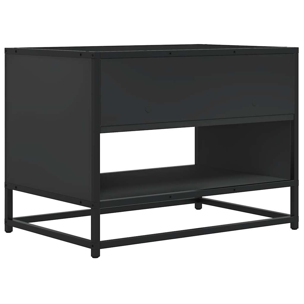 vidaXL Tv-meubel 61x40x46 cm bewerkt hout en metaal zwart