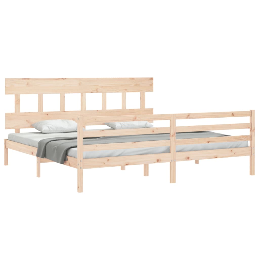 vidaXL Bedframe met hoofdbord massief hout