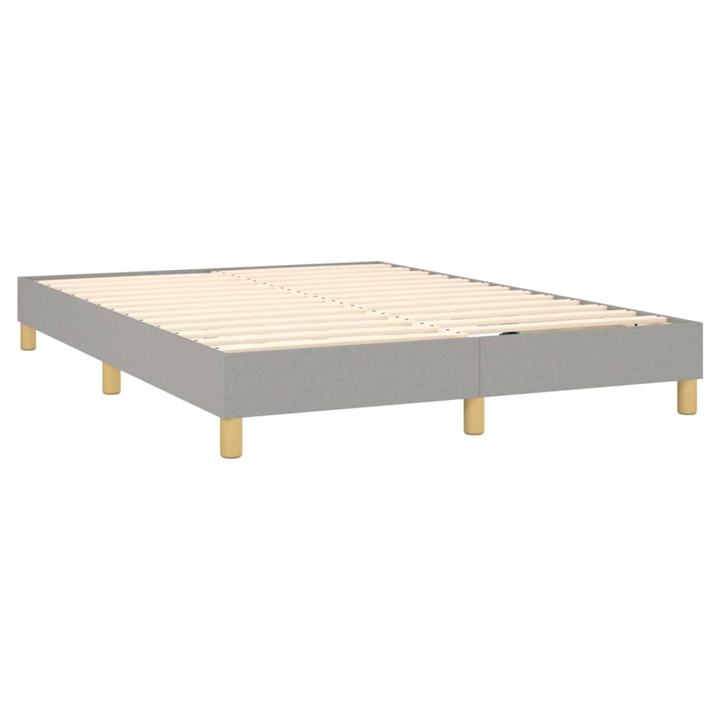 vidaXL Boxspring met matras stof lichtgrijs 140x190 cm