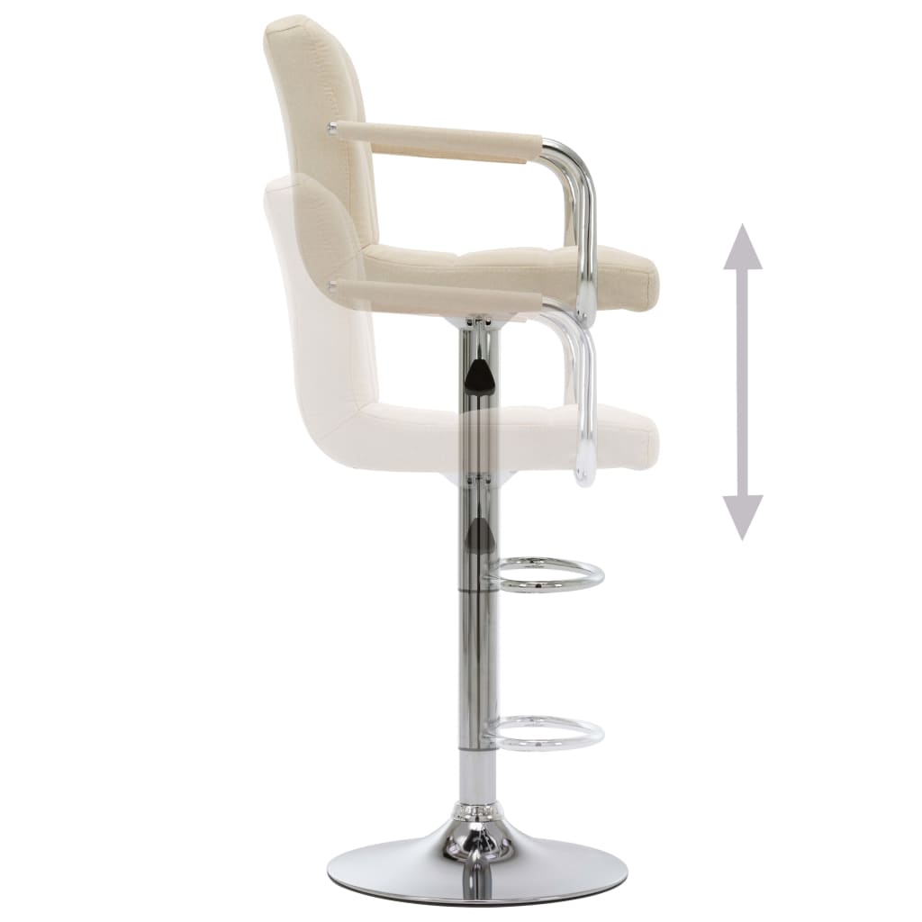 vidaXL Barstoelen 2 st stof crème