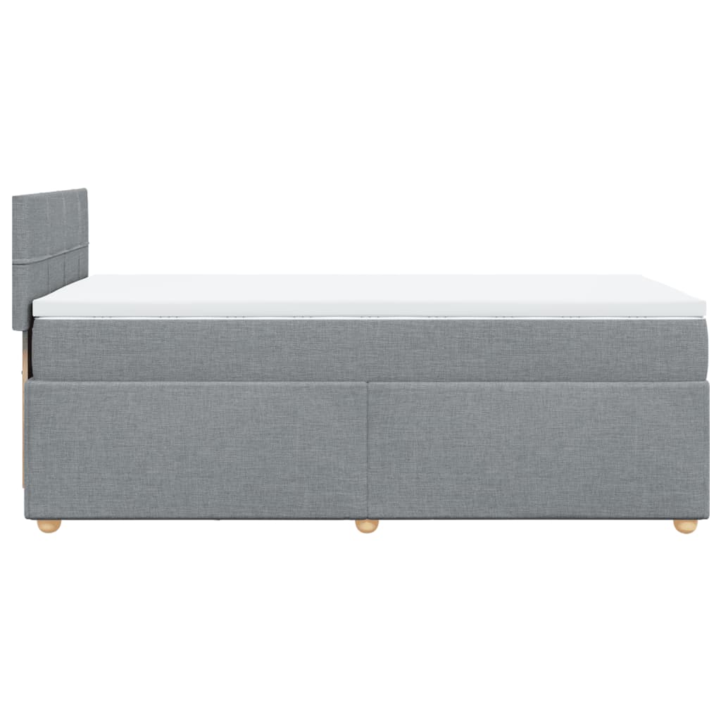 vidaXL Boxspring met matras stof lichtgrijs 90x200 cm