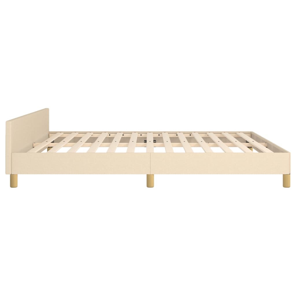 vidaXL Bedframe zonder matras stof crèmekleurig 160x200 cm