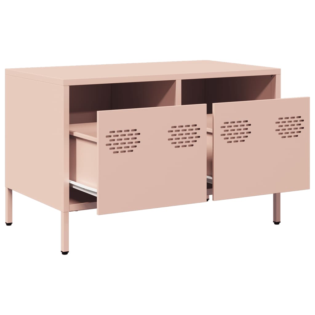 vidaXL Tv-meubel 68x39x43,5 cm koudgewalst staal roze