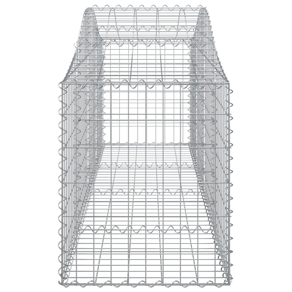 vidaXL Schanskorven 7 st gewelfd 200x50x60/80 cm gegalvaniseerd ijzer