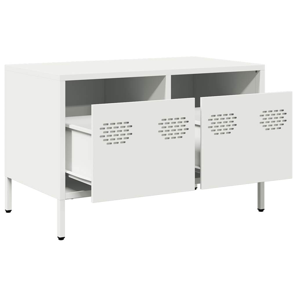 vidaXL Tv-meubel 68x39x43,5 cm koudgewalst staal wit