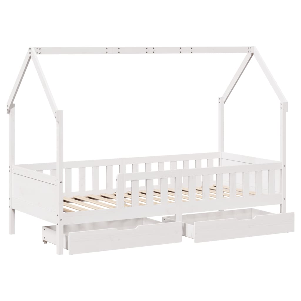 vidaXL Kinderbedframe met lades 80x200 cm massief grenenhout