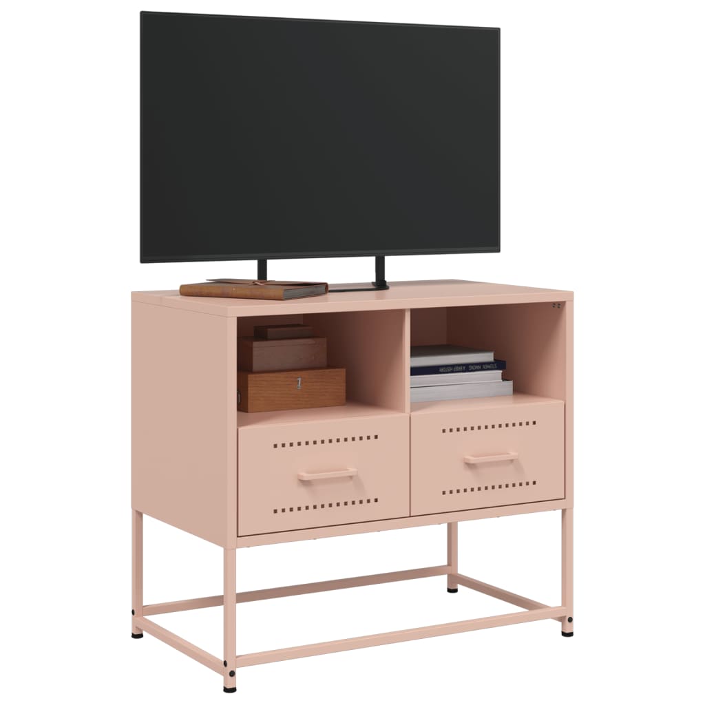 vidaXL Tv-meubel 68x39x60,5 cm staal roze