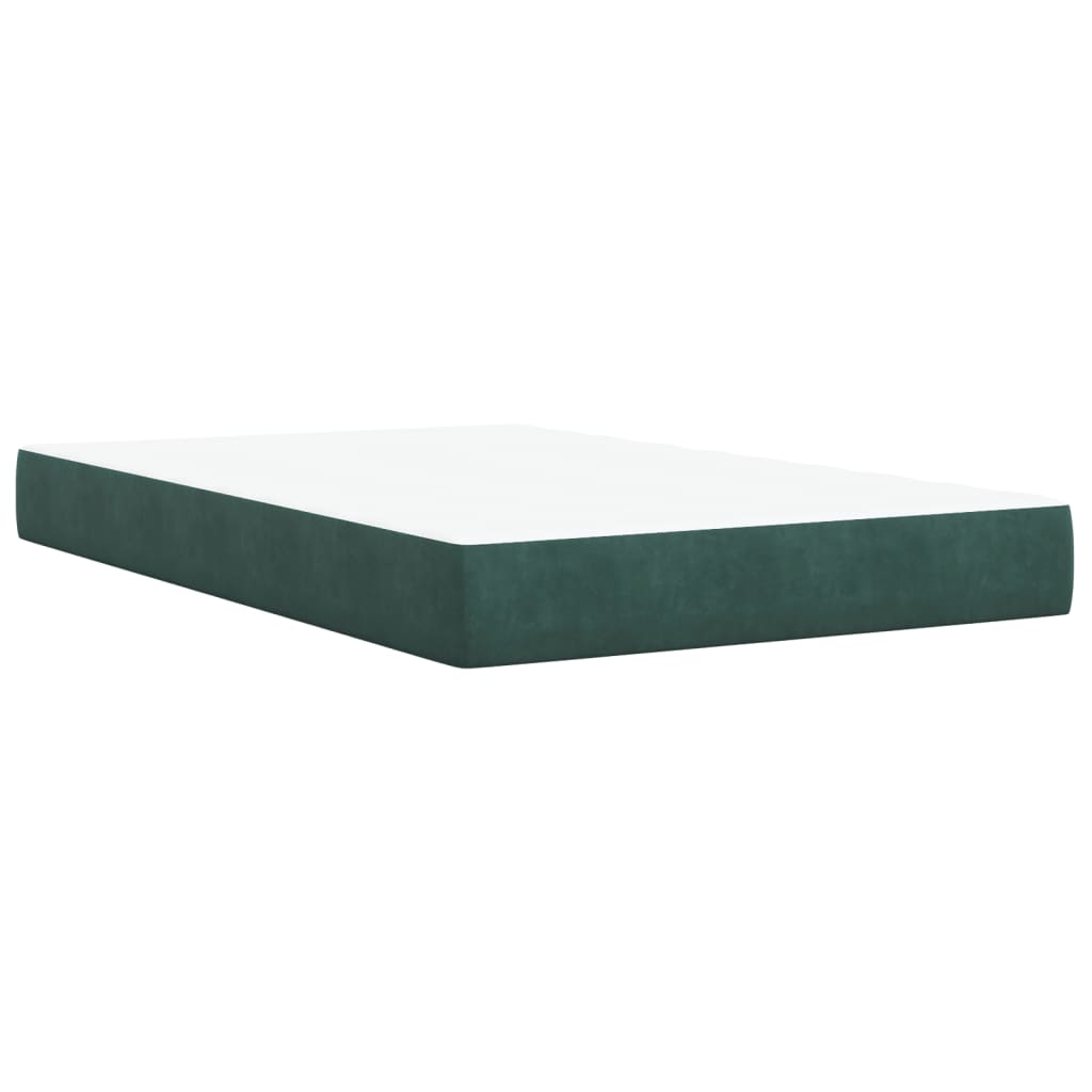 vidaXL Boxspring met matras fluweel donkergroen 120x200 cm