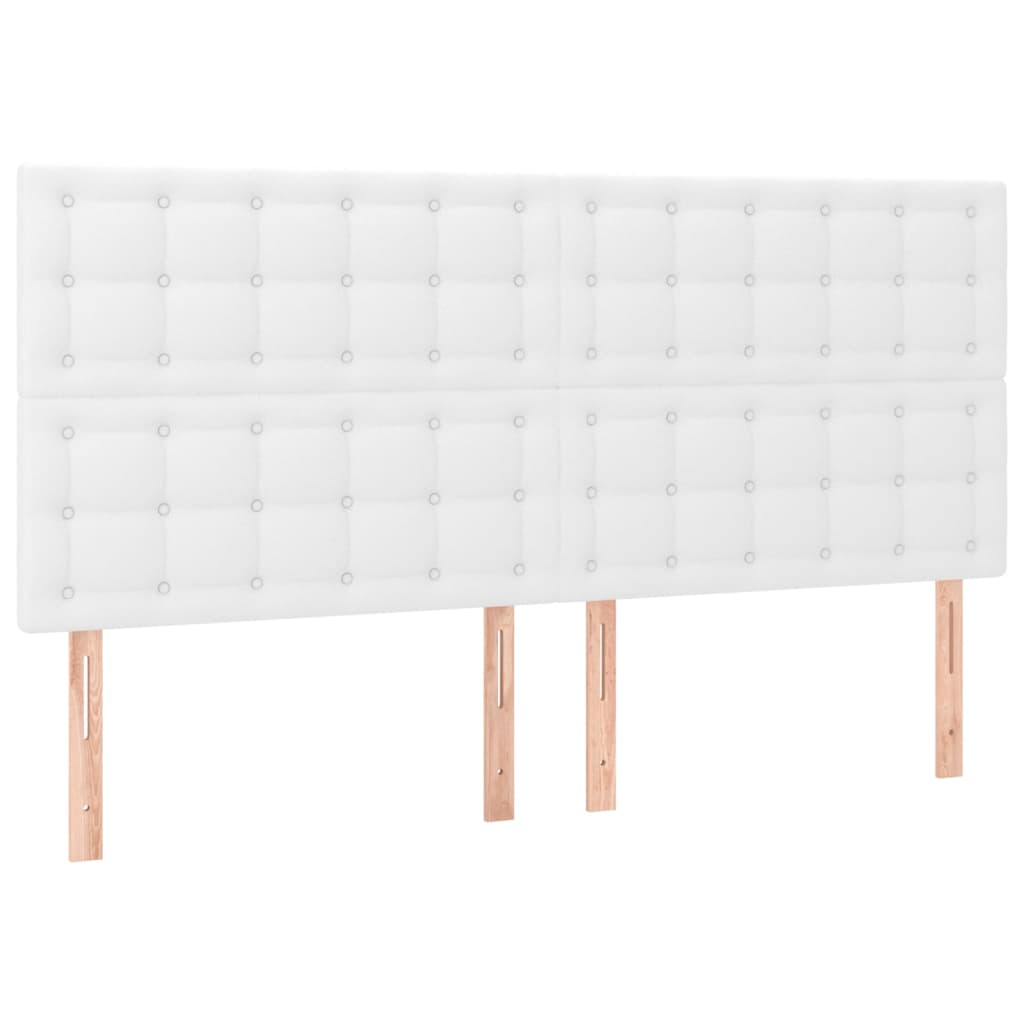 vidaXL Boxspring met matras en LED kunstleer wit 180x200 cm