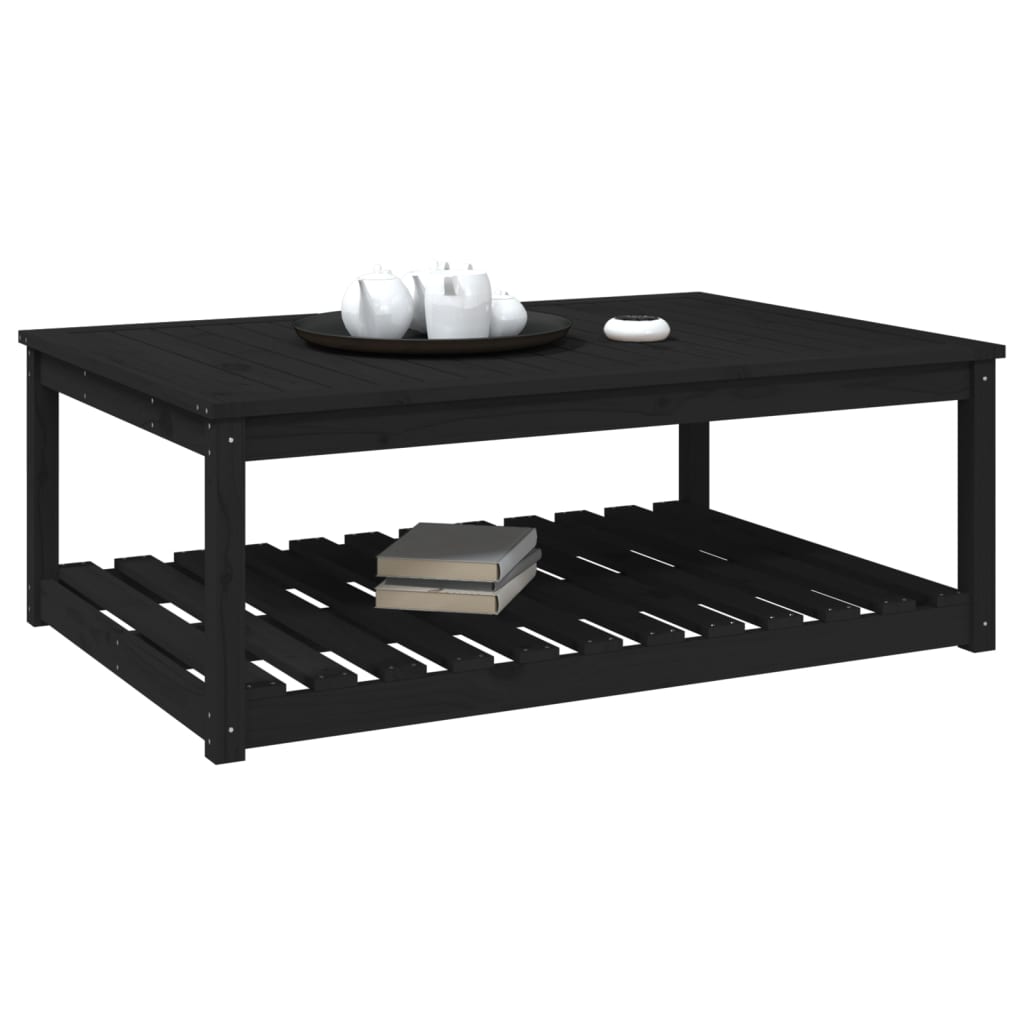 vidaXL Tuintafel 121x82,5x45 cm massief grenenhout zwart