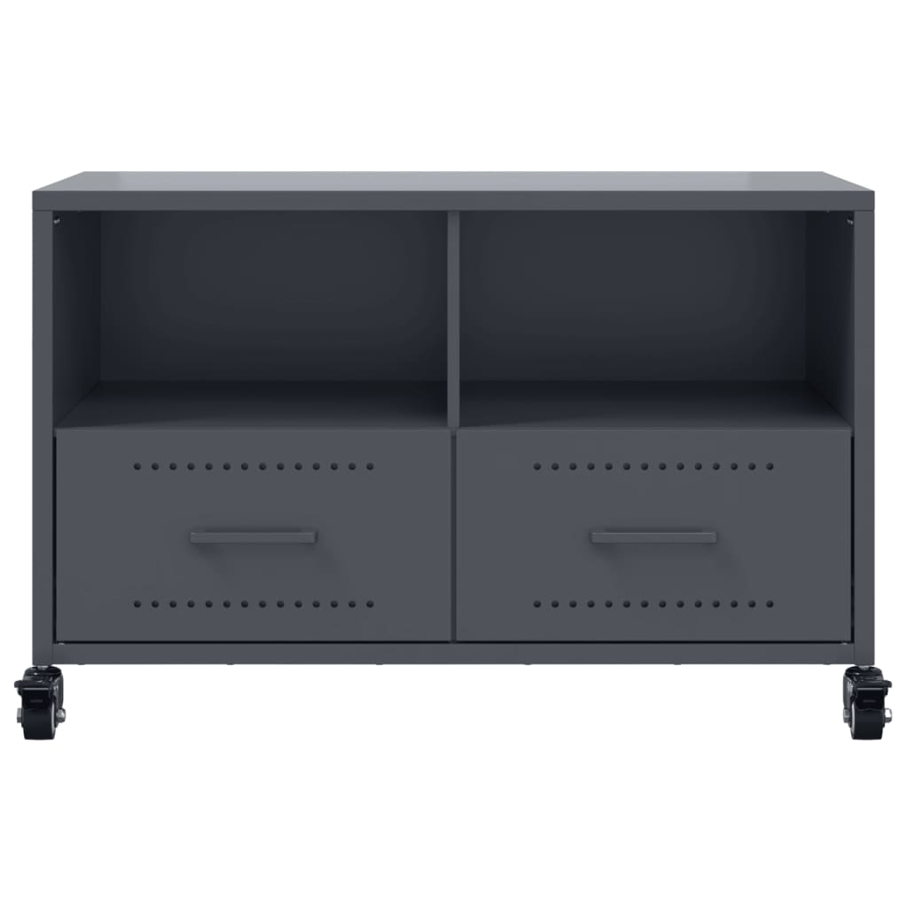 vidaXL Tv-meubel 68x39x43,5 cm staal antracietkleurig