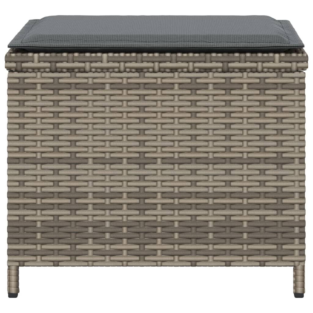 vidaXL Tuinkrukken 4 st met kussens 40x40x35 cm poly rattan grijs