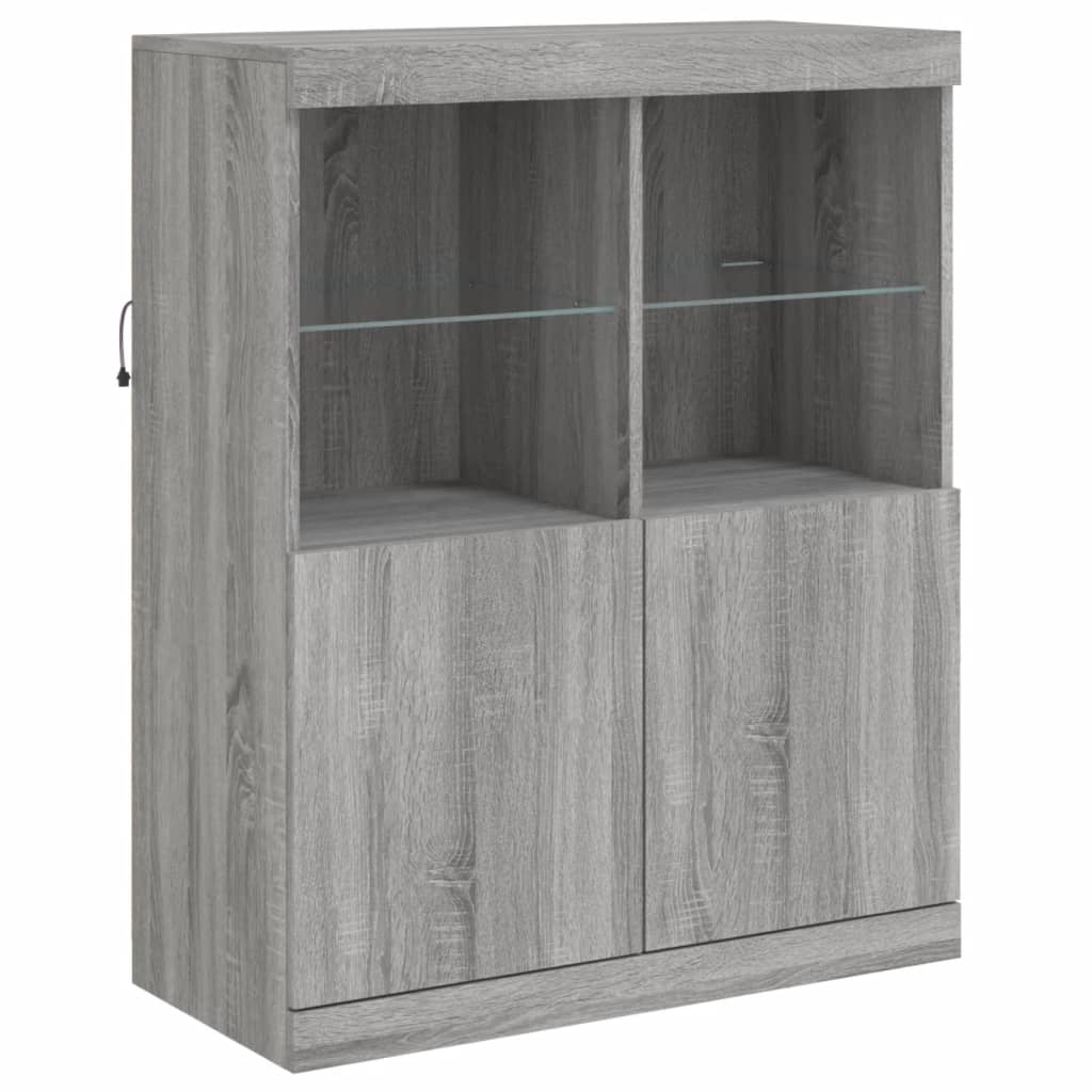 vidaXL Dressoir met LED-verlichting 283x37x100 cm grijs sonoma eiken