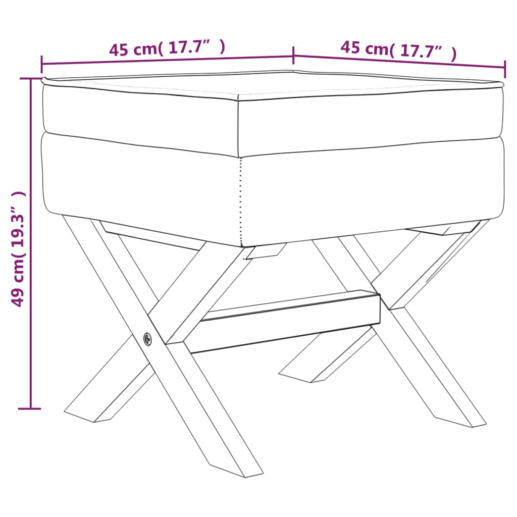 vidaXL Opbergkruk 45x45x49 cm fluweel blauw