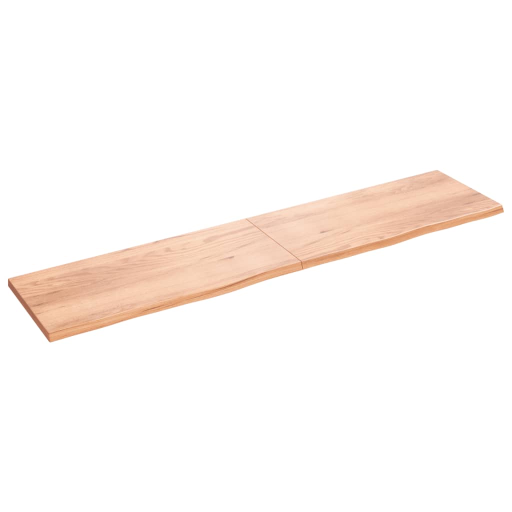 vidaXL Wastafelblad 220x50x(2-4) cm behandeld massief hout lichtbruin