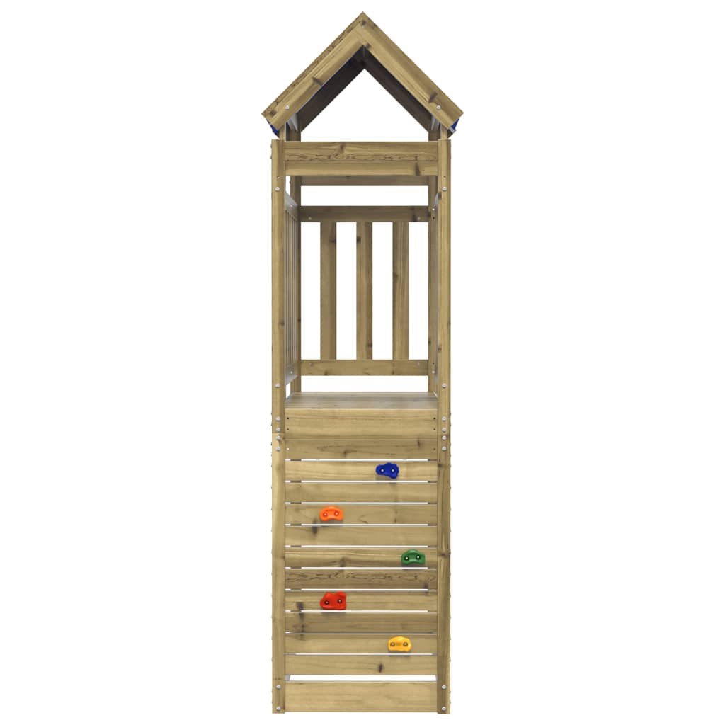 vidaXL Speeltoren met rotswand 110,5x52,5x215 cm geïmpregneerd hout