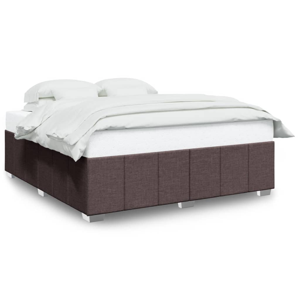 vidaXL Bedframe zonder matras stof donkerbruin 180x200 cm