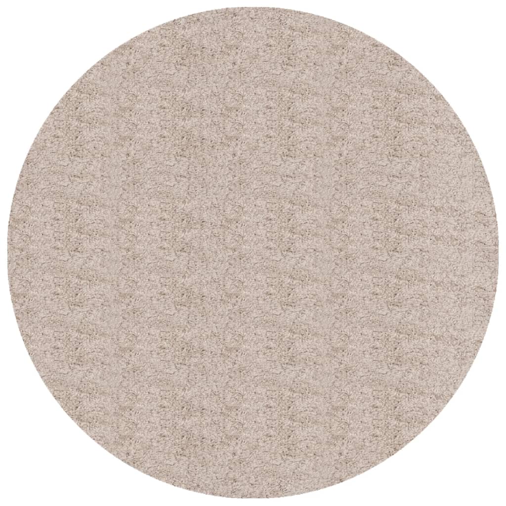 vidaXL Vloerkleed PAMPLONA shaggy hoogpolig modern Ø 200 cm beige