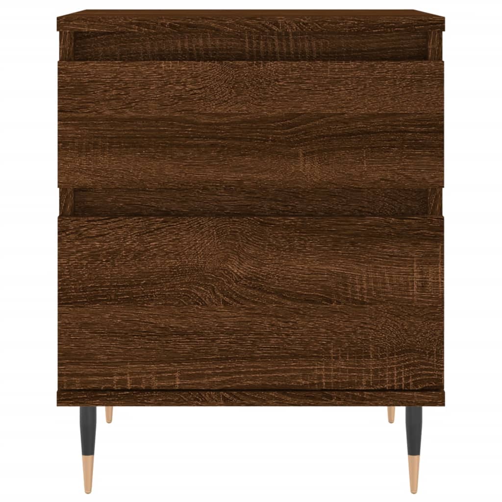 vidaXL Nachtkastjes 2 st 40x35x50 cm bewerkt hout bruin eikenkleur