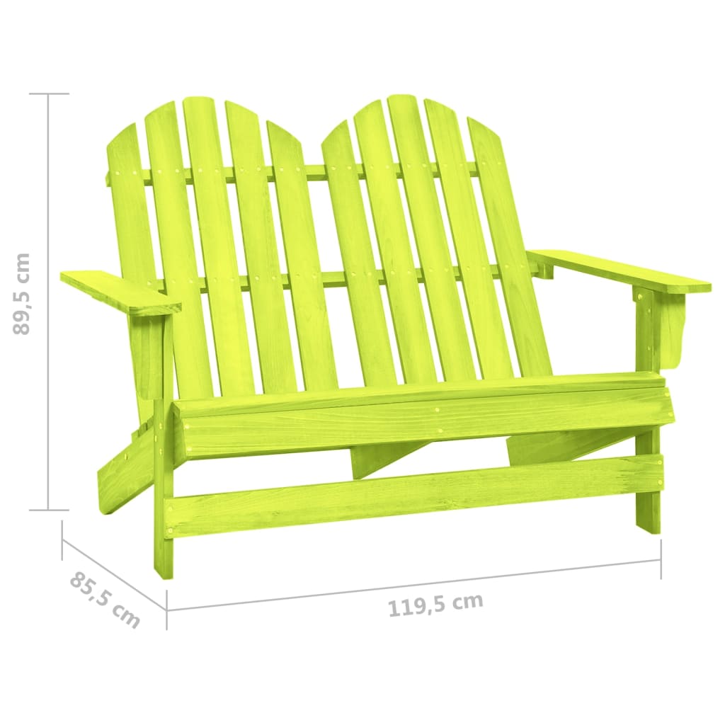 vidaXL Tuinstoel 2-zits Adirondack massief vurenhout groen