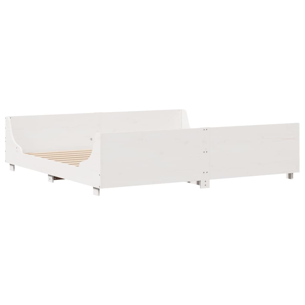 vidaXL Bedframe zonder matras massief grenenhout wit 180x200 cm