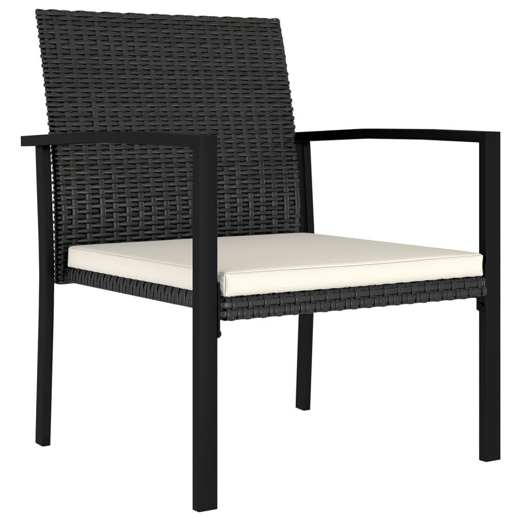 vidaXL Tuinstoelen 4 st poly rattan zwart