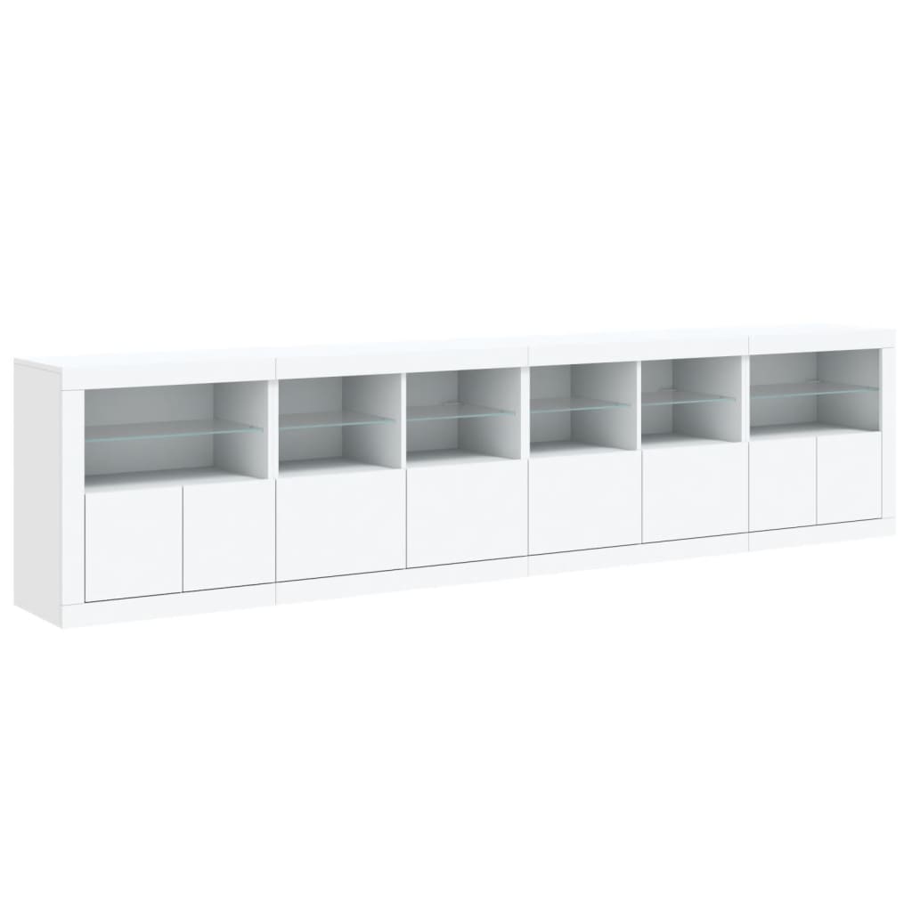 vidaXL Dressoir met LED-verlichting 283x37x67 cm wit