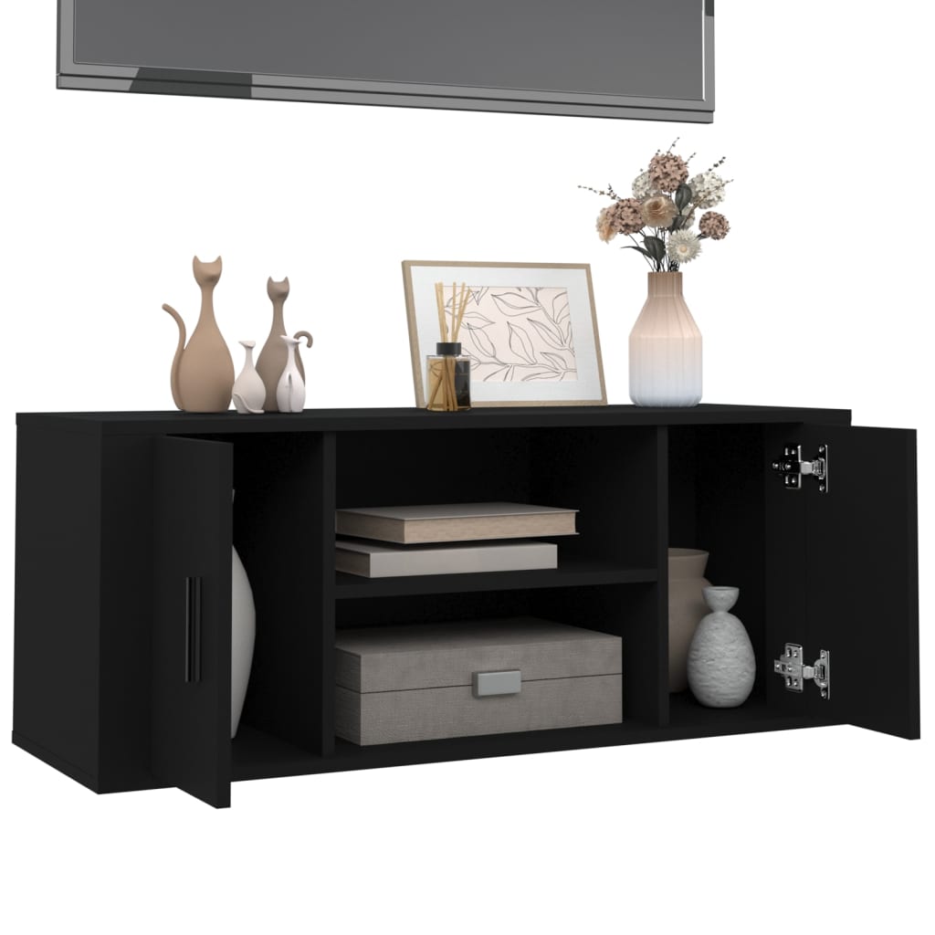 vidaXL Tv-meubel 100x35x40 cm bewerkt hout zwart