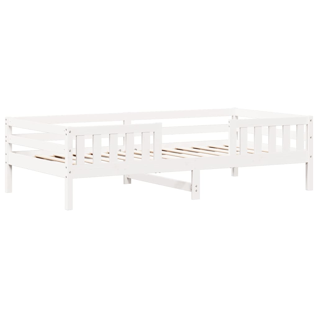 vidaXL Bedframe met huisje massief grenenhout wit 90x200 cm