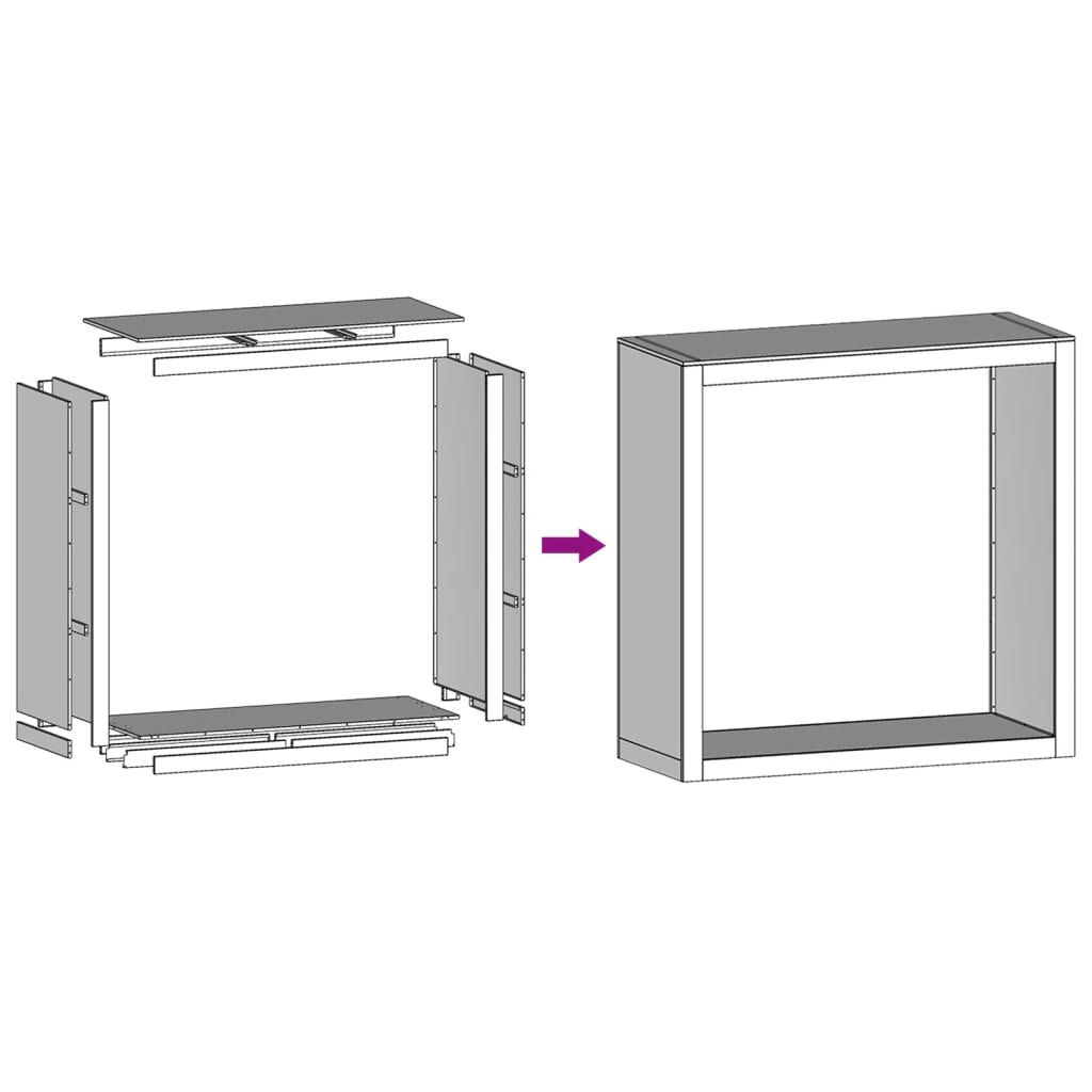 vidaXL Haardhoutrek 100x40x100 cm gegalvaniseerd staal