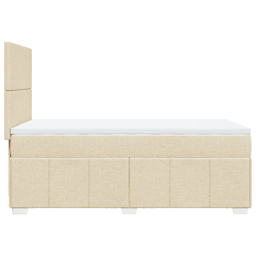 vidaXL Boxspring met matras stof crèmekleurig 100x200 cm